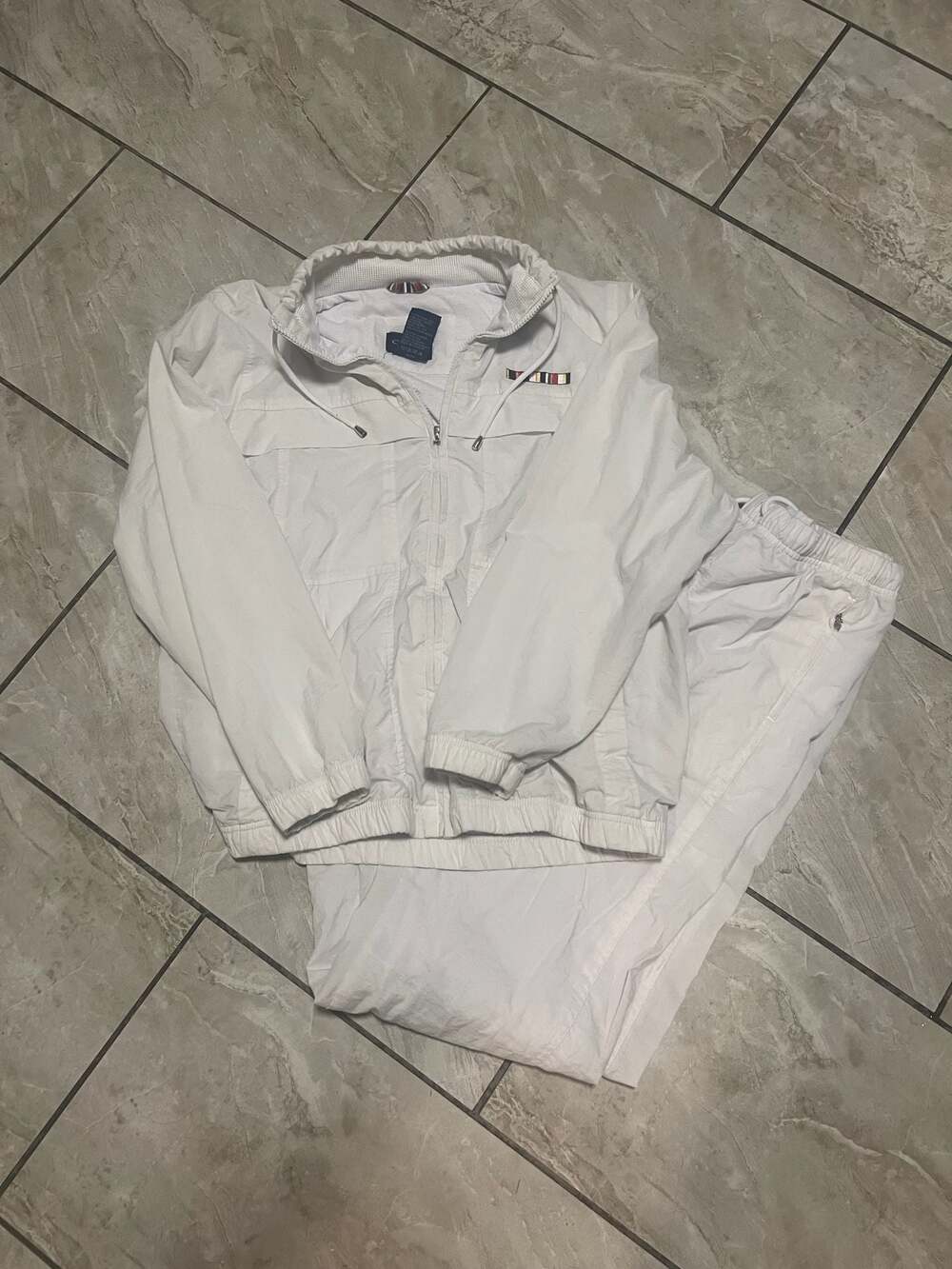 Catalina Vintage White Nylon Tracksuit Set Ladies Size Medium (8/10)